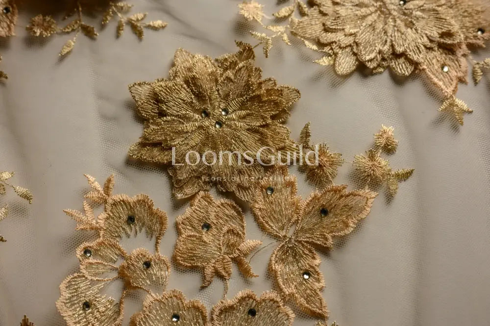 Sequins Embroidery - Gold