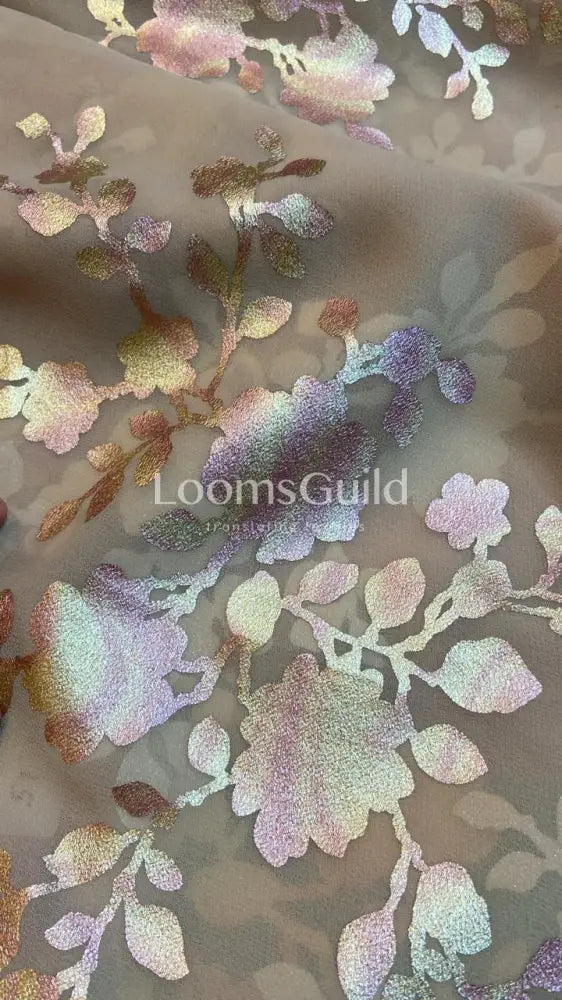 Georgette Holographic Foil Print - Design 1